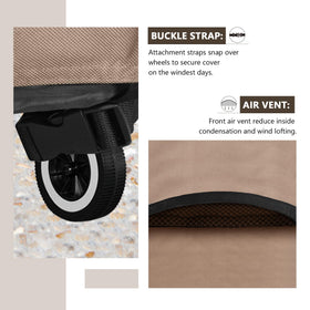 ULTCOVER plastic clips and elastic draw cords secure the cover during windy days