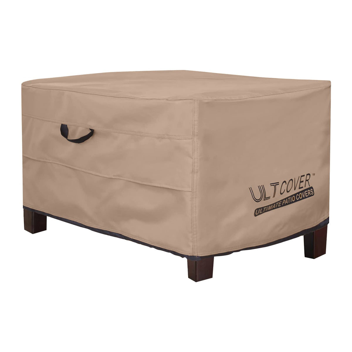 ULTCOVER rectangular ottoman cover waterproof protects patio furniture from rain and sun.