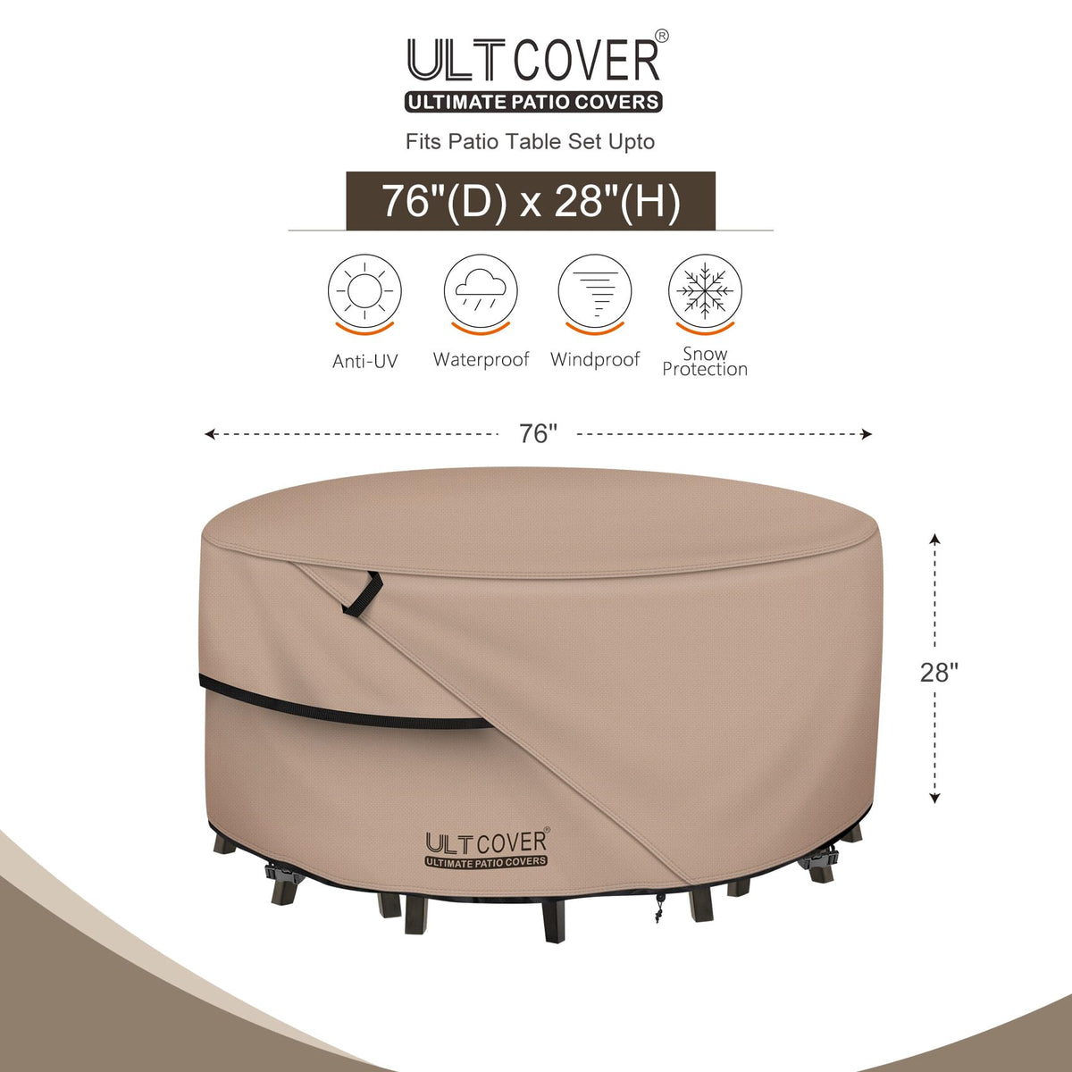 ULTCOVER round chair-set cover protecting chairs around the table outdoors