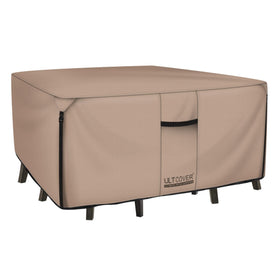 ULTCOVER square table cover shields a 54-inch table from rain and sun.