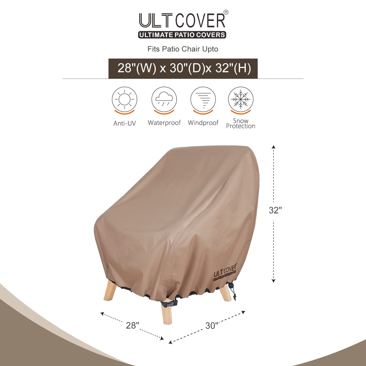 ULTCOVER vented design helps airflow and keeps chair dry during rain.