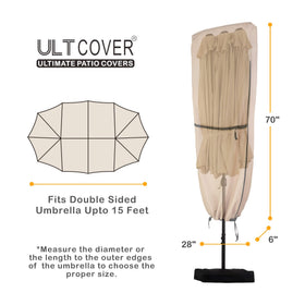 ULTCOVER waterproof 600D polyester shields outdoor umbrellas from rain and snow