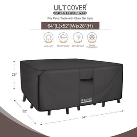 ULTCOVER waterproof backing shields against spills and moisture outdoors