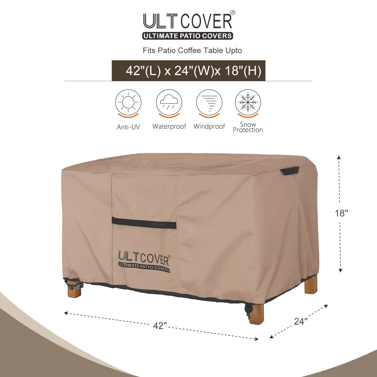 ULTCOVER water-resistant cover with vents keeps cushions dry outdoors.