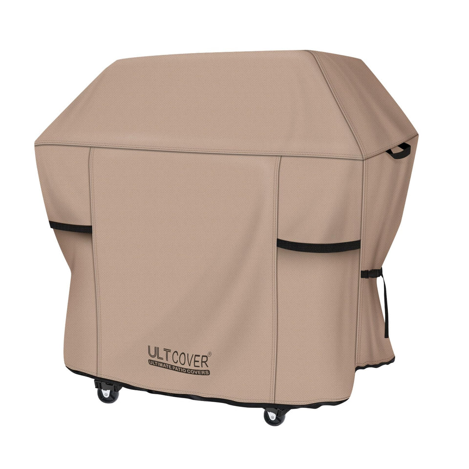 ULTCOVER waterproof grill cover 64-inch, front view, protects from rain and dust.