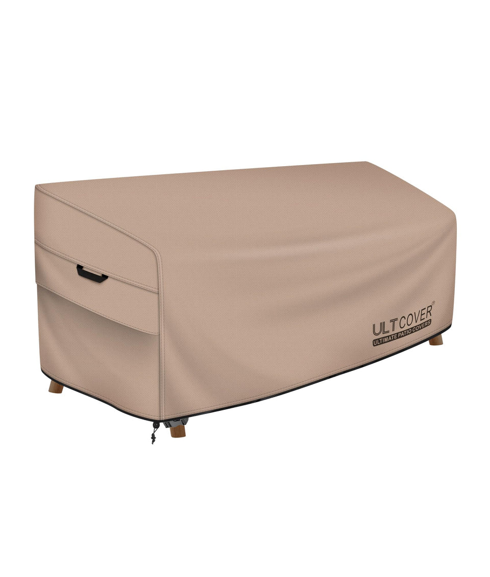 ULTCOVER waterproof outdoor sofa cover protecting 70W sofa from rain and debris.