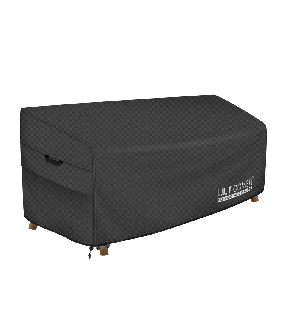 ULTCOVER waterproof outdoor sofa cover shields 86W x 30D x 35H from rain and sun.