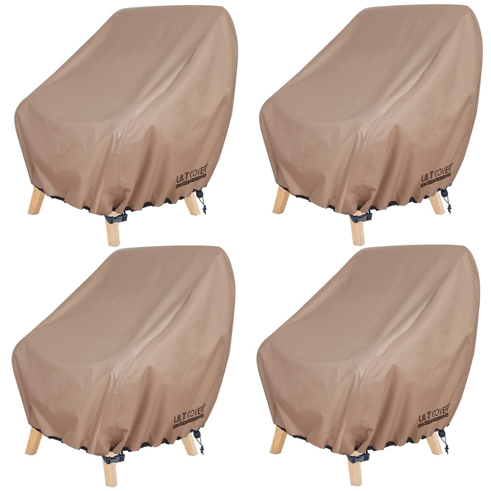 ULTCOVER waterproof patio chair cover protecting a deep-seat chair up to 28x30x32 inches.