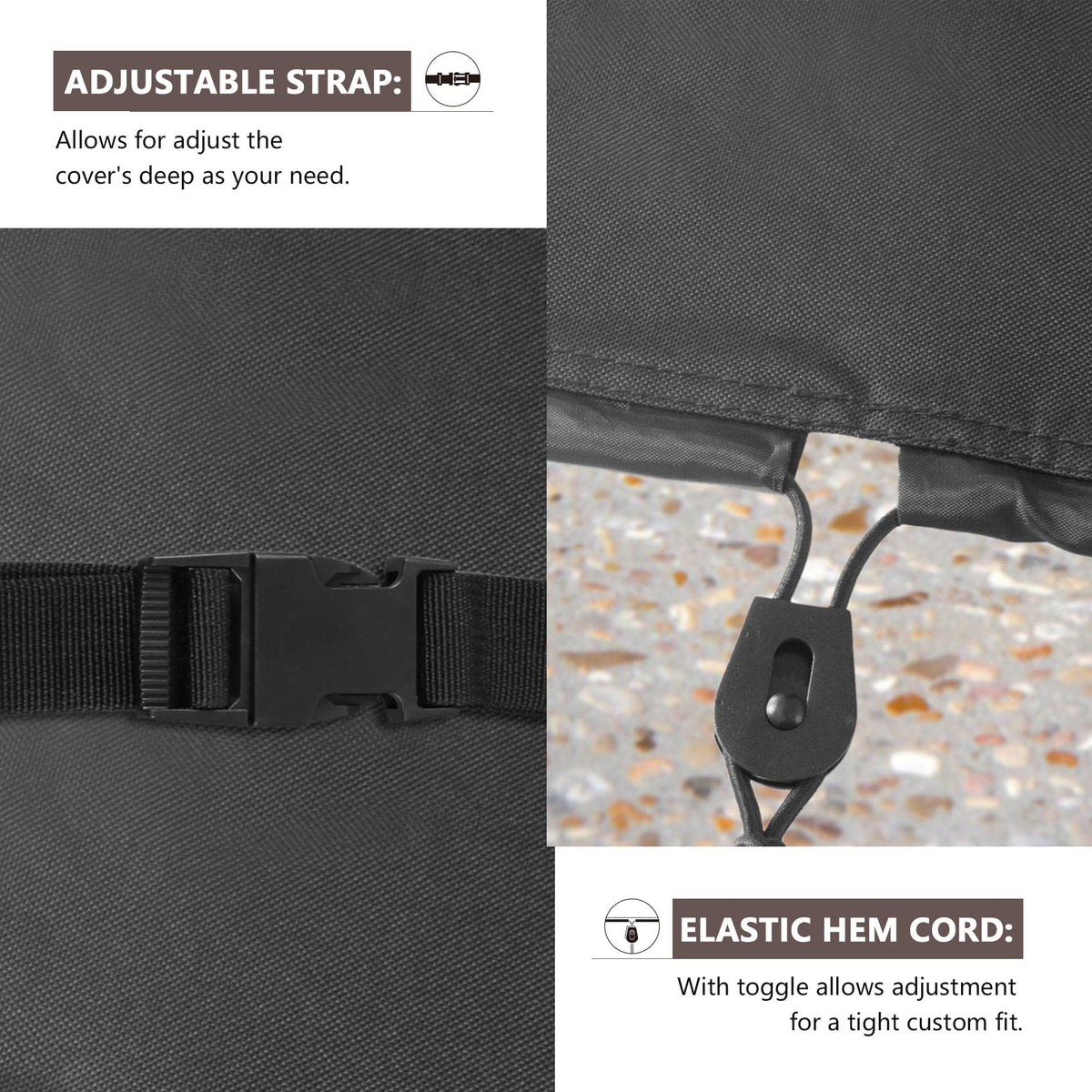 ULTCOVER wheel clip and drawcord secure in windy weather