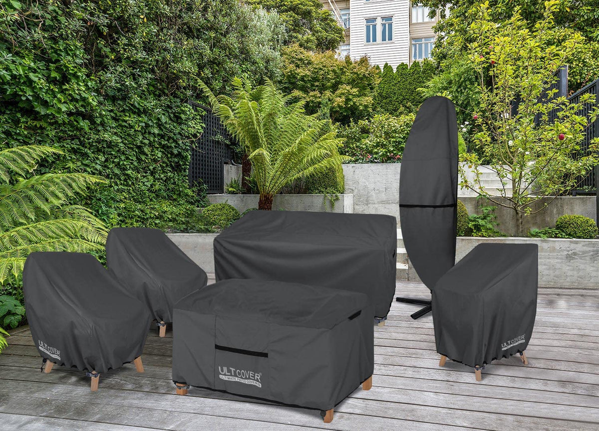 ULTCOVER wind resistant furniture cover helps keep patio chairs dry during storms