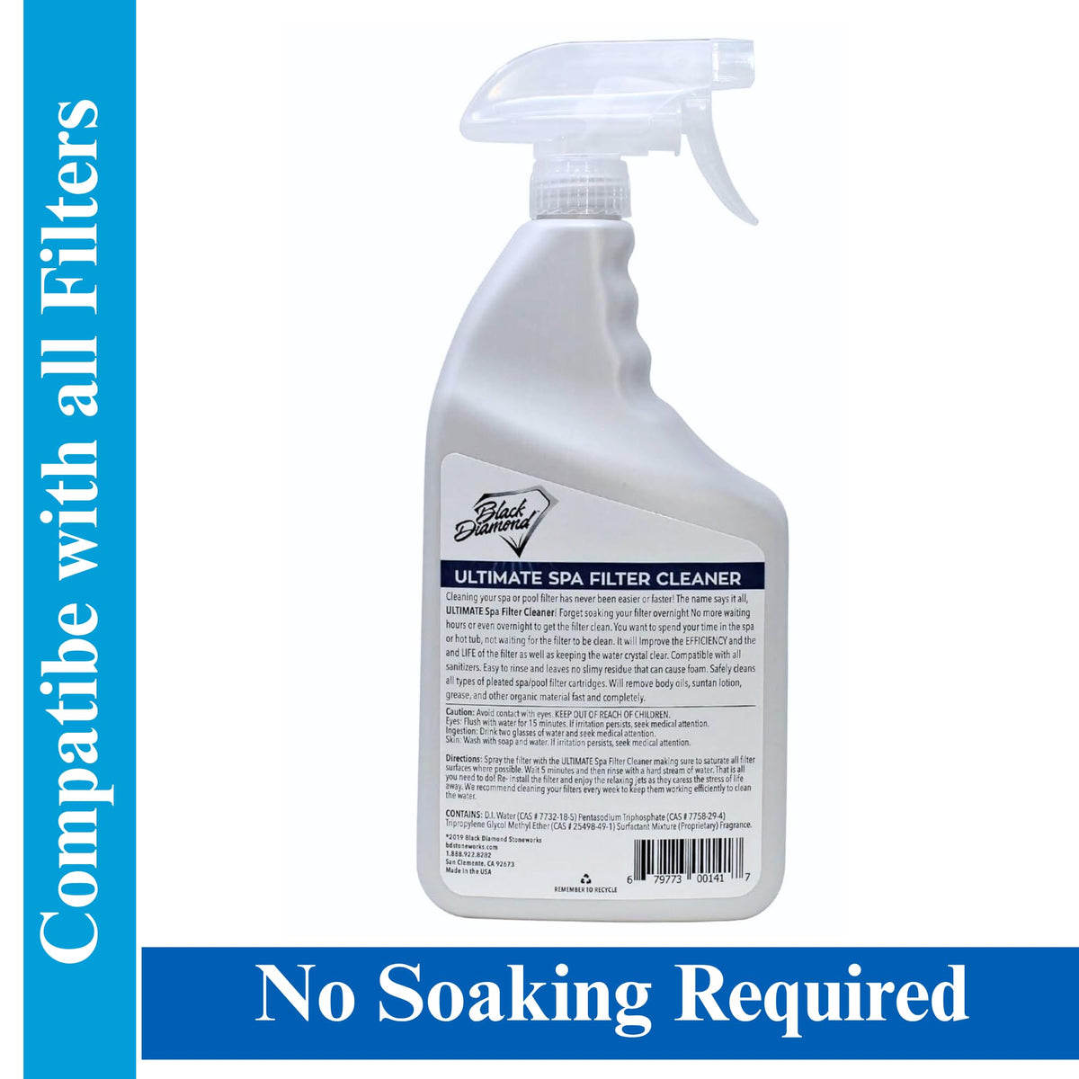Ultimate Spa Cleaner on a filter during application, demonstrating fast action.
