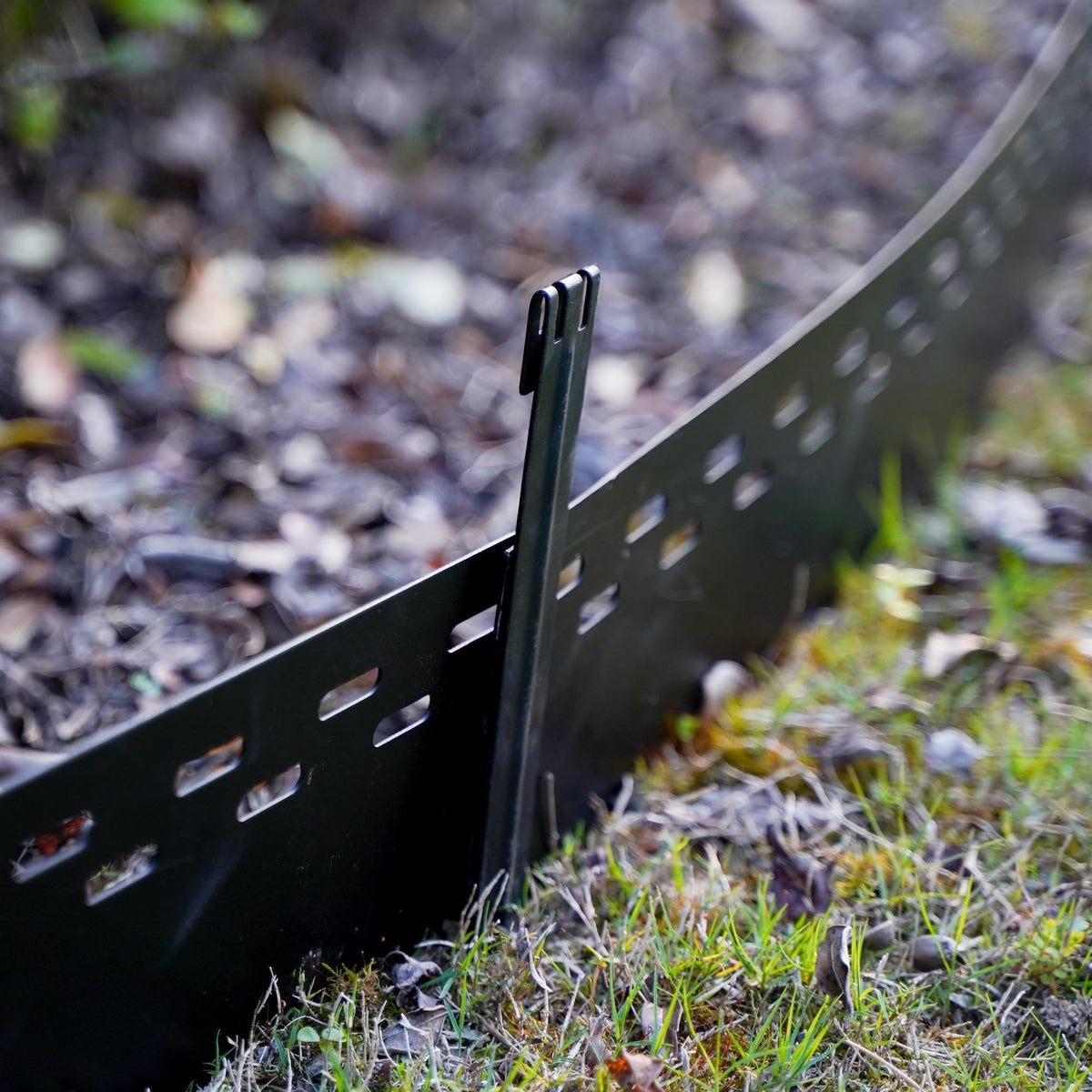 UltiTeque close-up of durable steel surface on landscape stakes