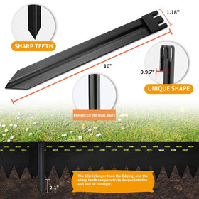 UltiTeque six stakes set up securely in the ground for edging and borders