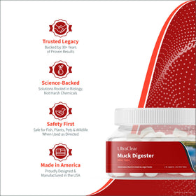 UltraClear easy dosing image emphasizes simple monthly maintenance routine.