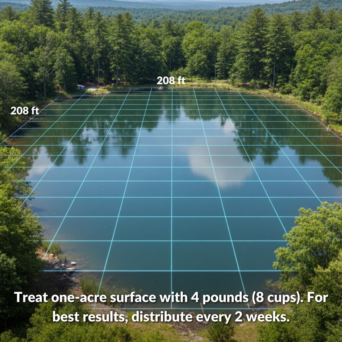 UltraClear muck removal before/after illustrates notable pond clarity improvement.