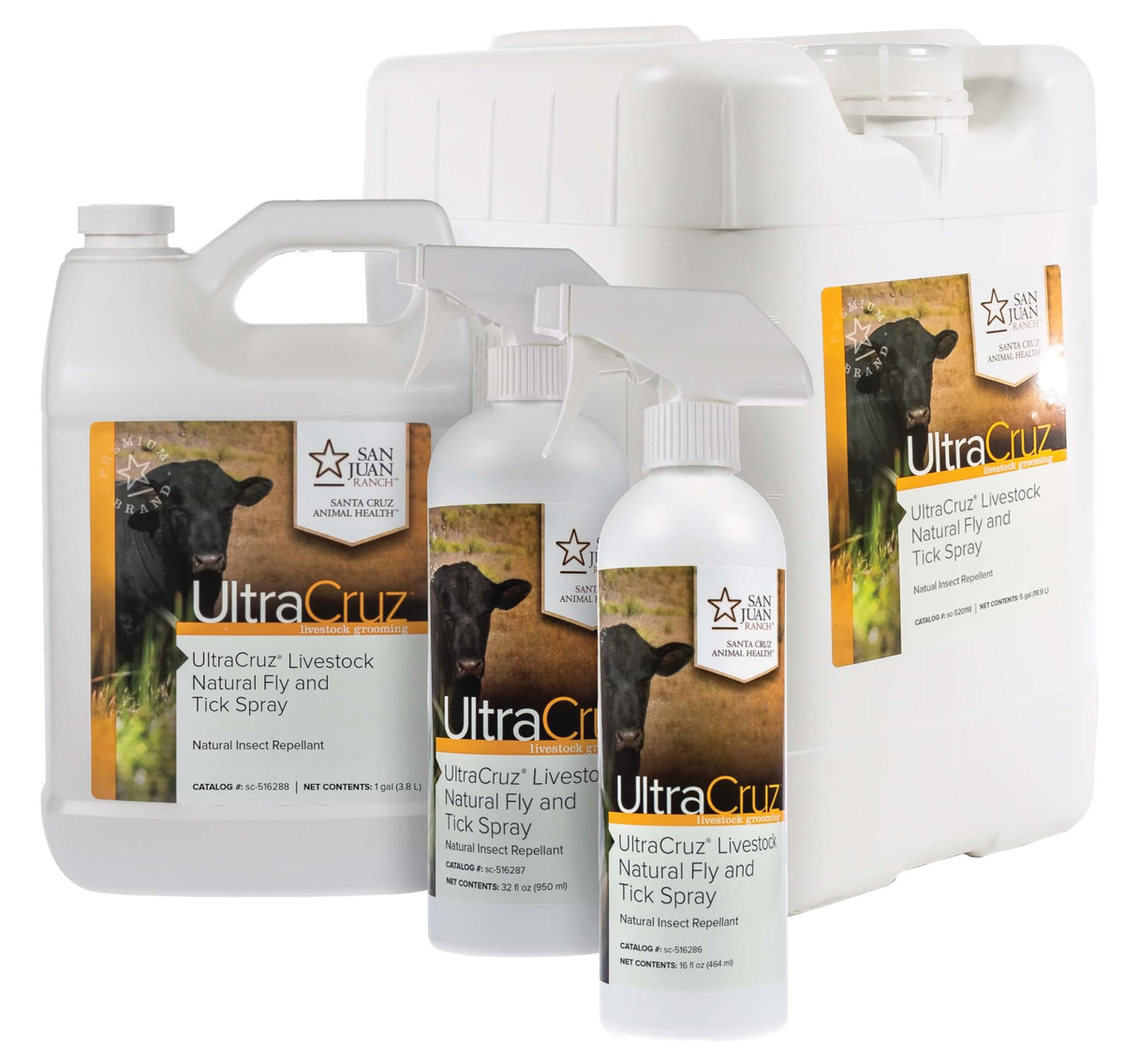 UltraCruz label featuring peppermint oil and clove extract highlights natural insect deterrents.