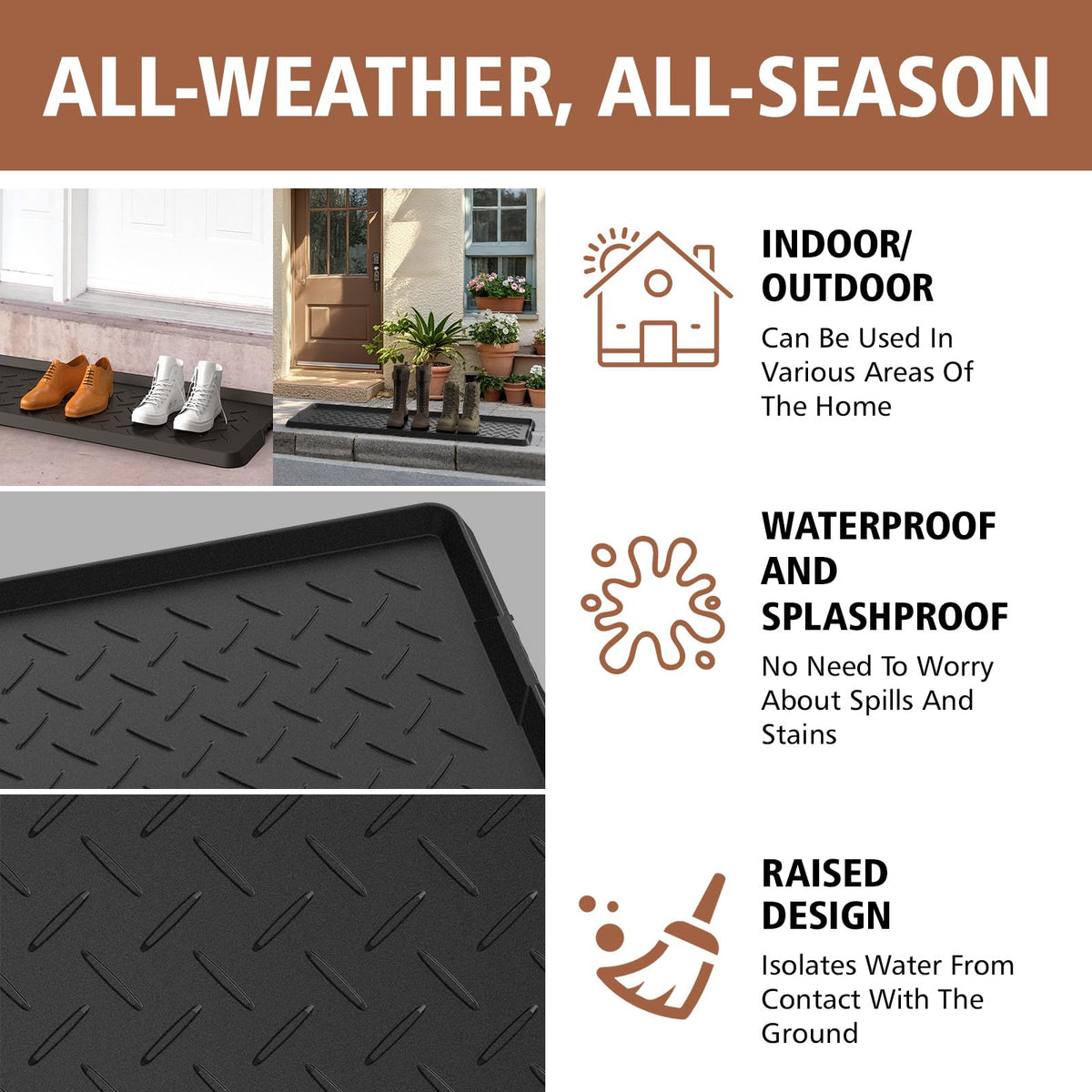 UltraLegend boot tray raised edge design helps prevent spills