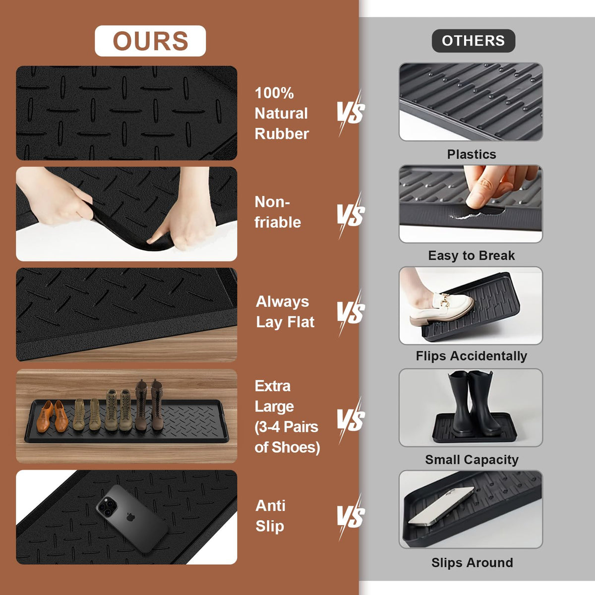 UltraLegend entryway dirt capture demonstrates mud and debris collection