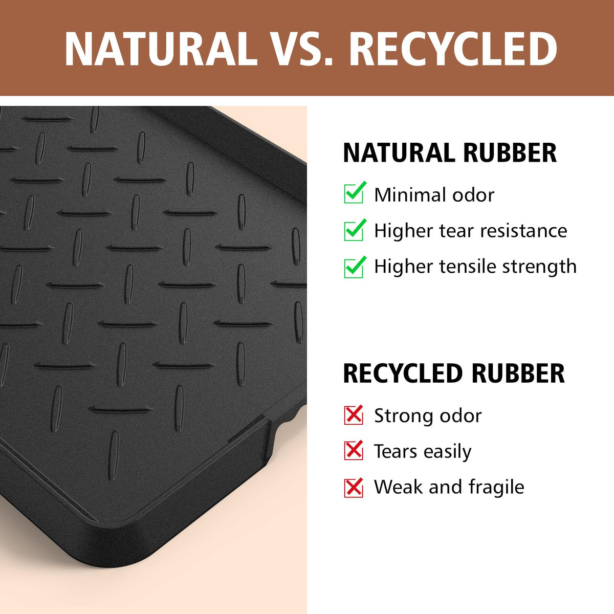 UltraLegend natural rubber material ensures durability with low odor