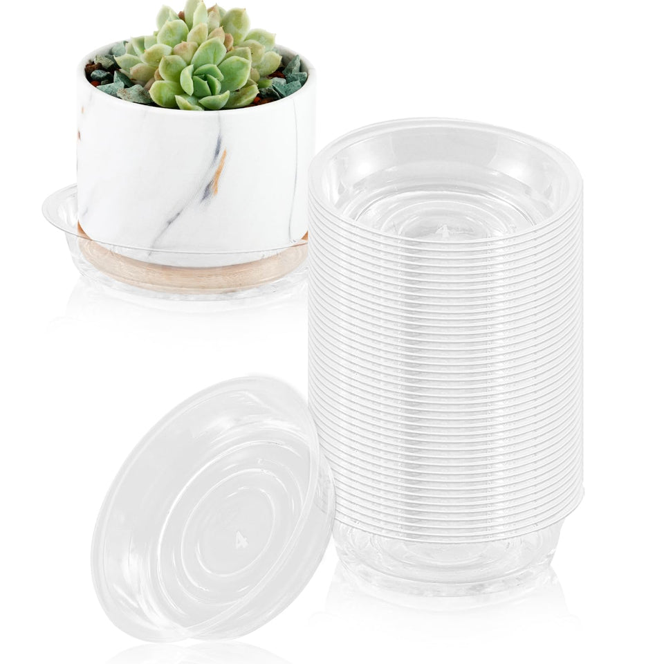 UltraOutlet clear 4-inch plant saucer for indoor pots protects against drips