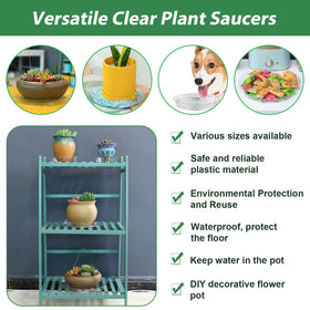 UltraOutlet clear 12-inch plant saucer accommodates big pots and prevents stains
