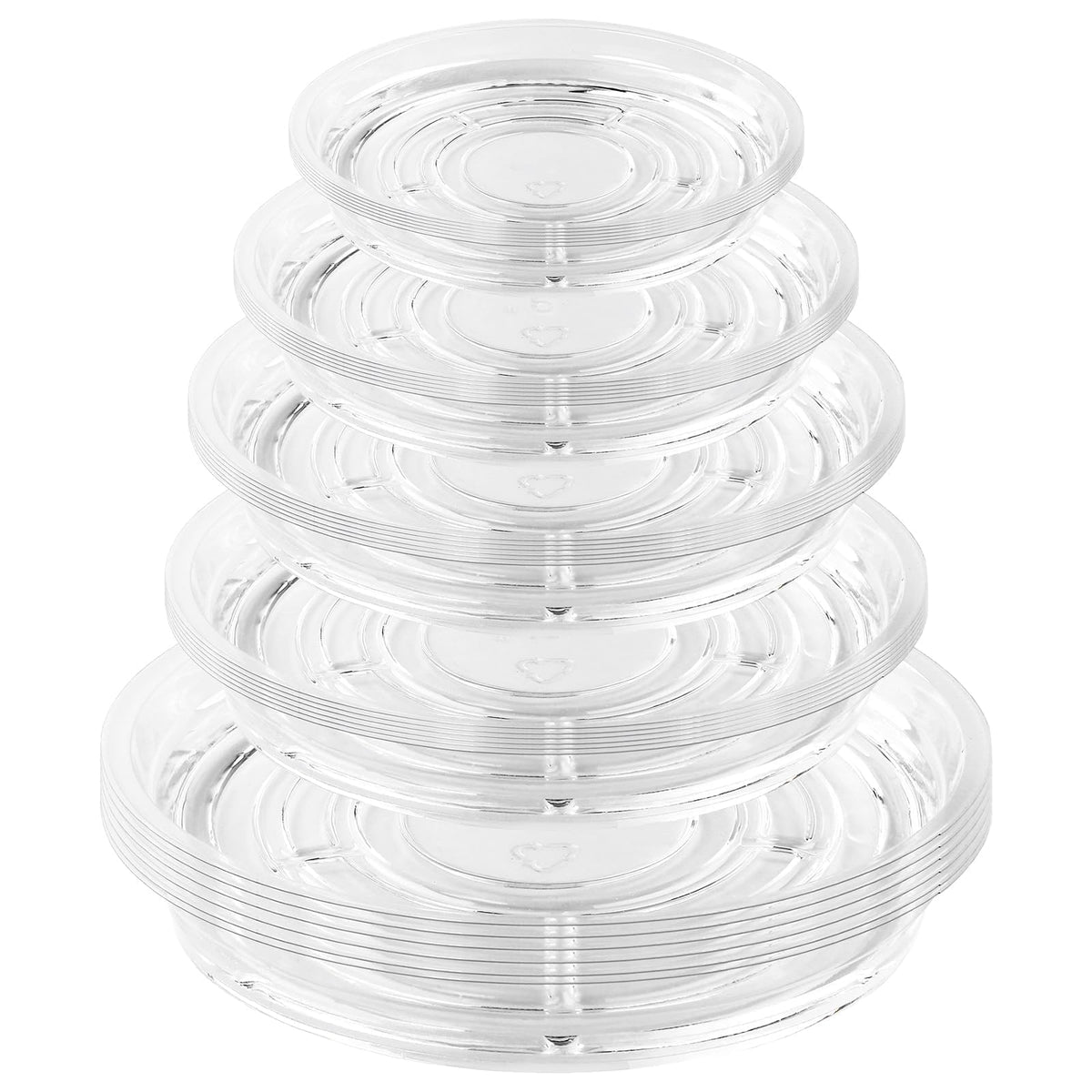 UltraOutlet clear 4-inch plant saucer protecting surfaces from water by catching drainage