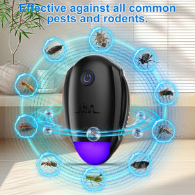 Ultrasonic Repellent plug-in setup in black for seamless protection