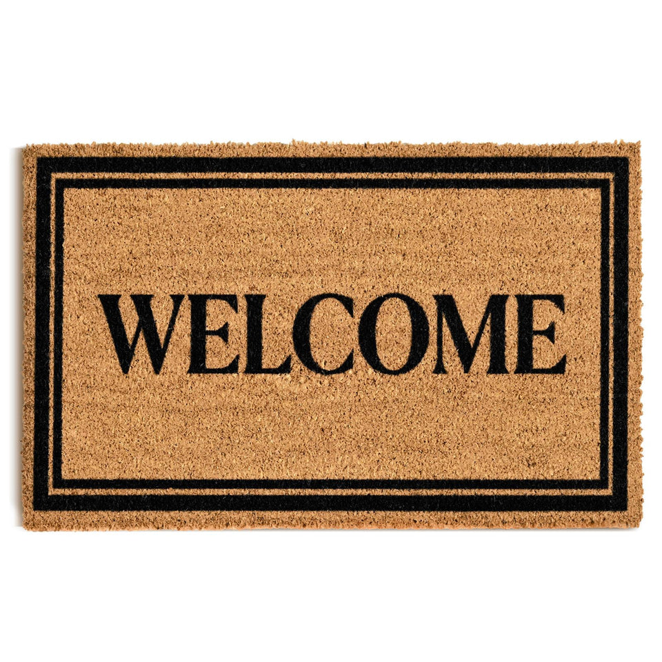 ULTSOFE coir welcome mat front door scrapes mud and debris.