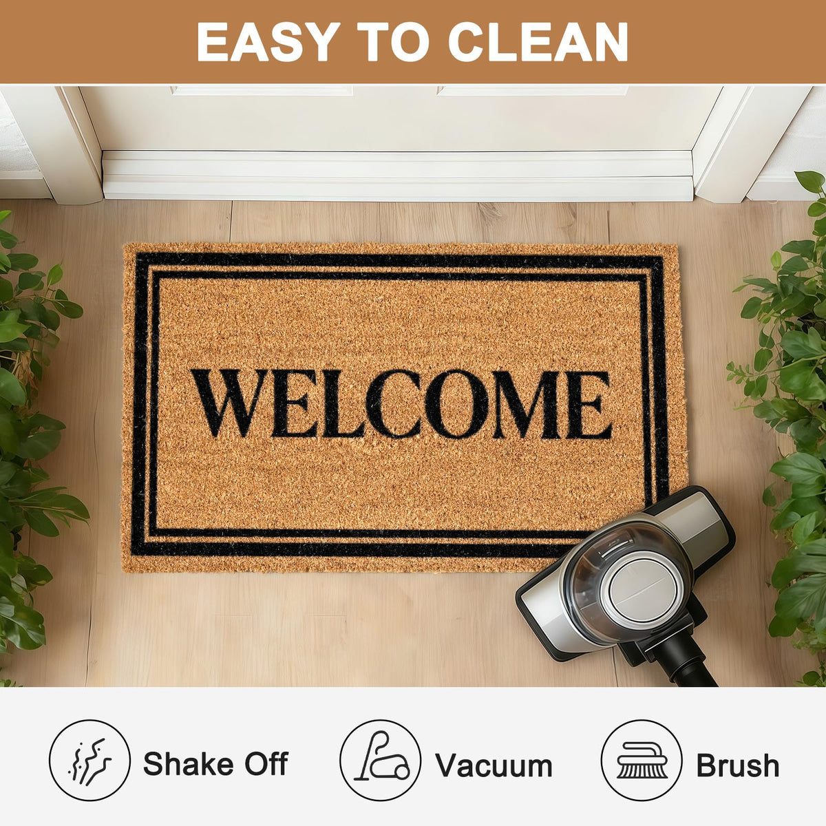 ULTSOFE coir mat naturally sheds fibers while remaining durable.