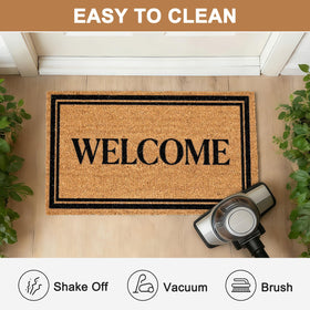 ULTSOFE coir mat naturally sheds fibers while remaining durable.