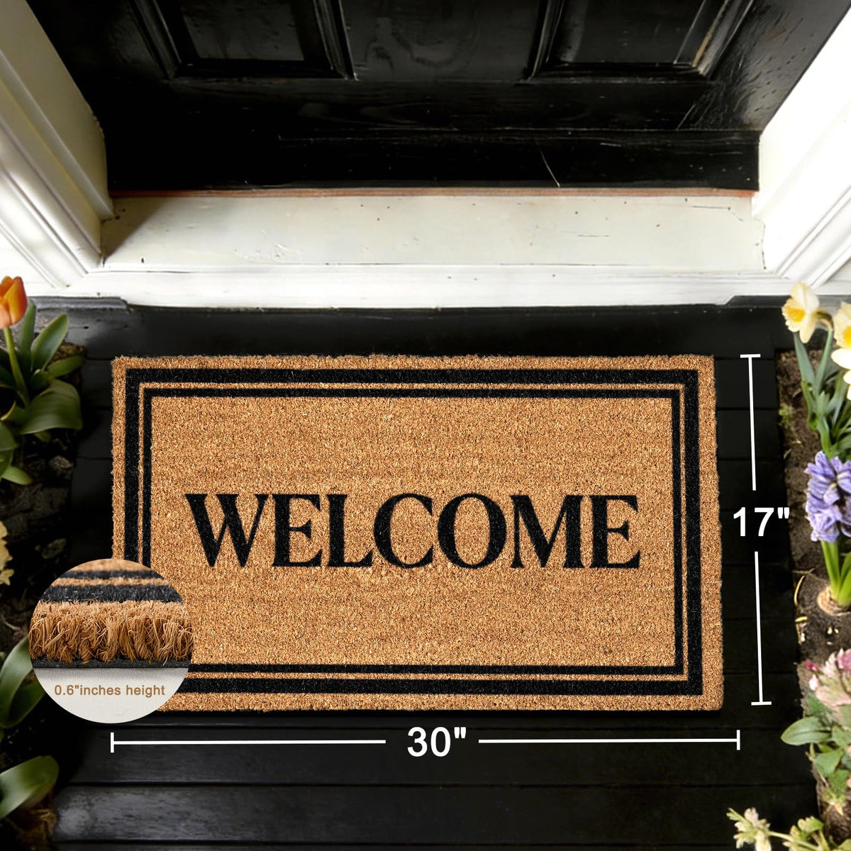 ULTSOFE coir mat pet friendly and easy to shake clean.
