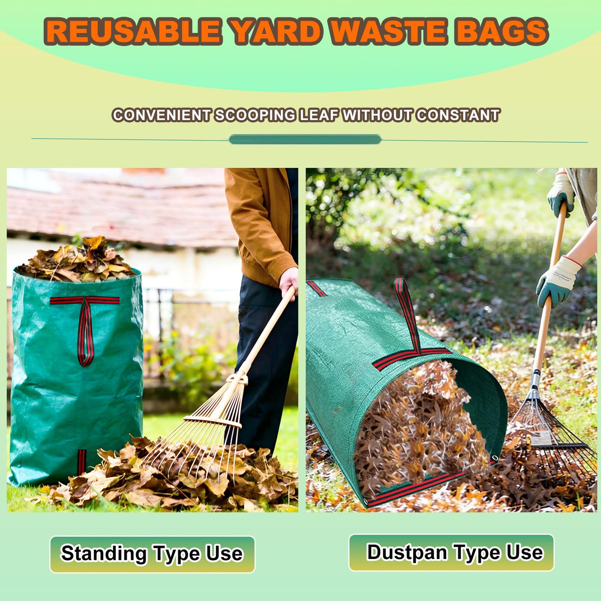 UmBgodn large-capacity bag handles leaves, branches, and grass clippings with ease.