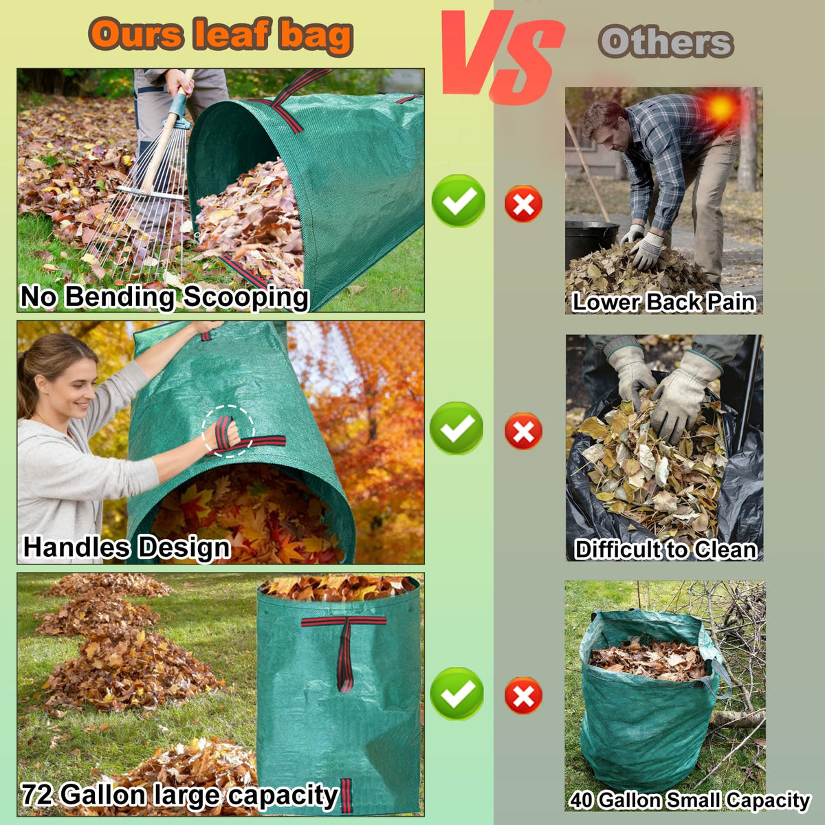 UmBgodn versatile leaf bag for yard, garden, or camping use.