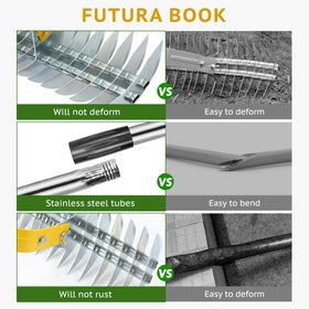 UMEMAXSO Steel construction ensures durability and rust resistance for yard cleanup.