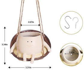 UMESONG resin smiley planter suitable for indoor and outdoor gardening.