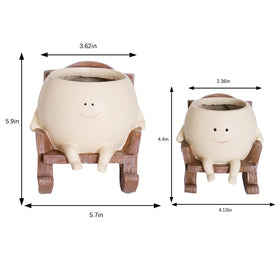 UMESONG Smily Face Planter shown for indoor-outdoor use with sunny plant charm.
