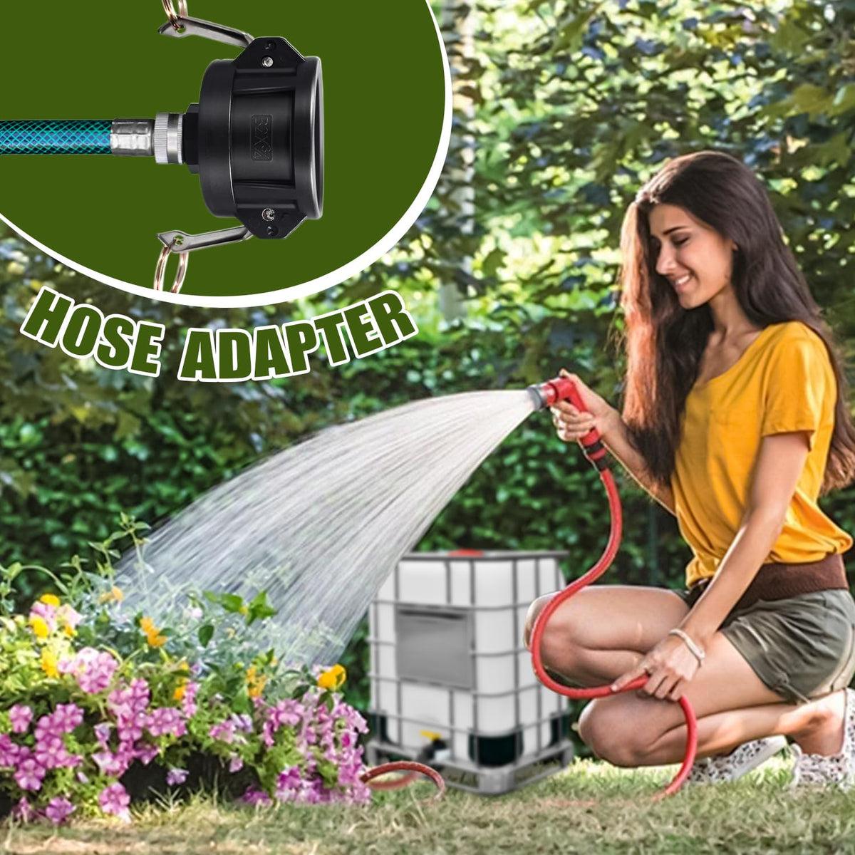 UMETASS tote adapter camlock close-up, demonstrating secure, leak-free connections for hoses