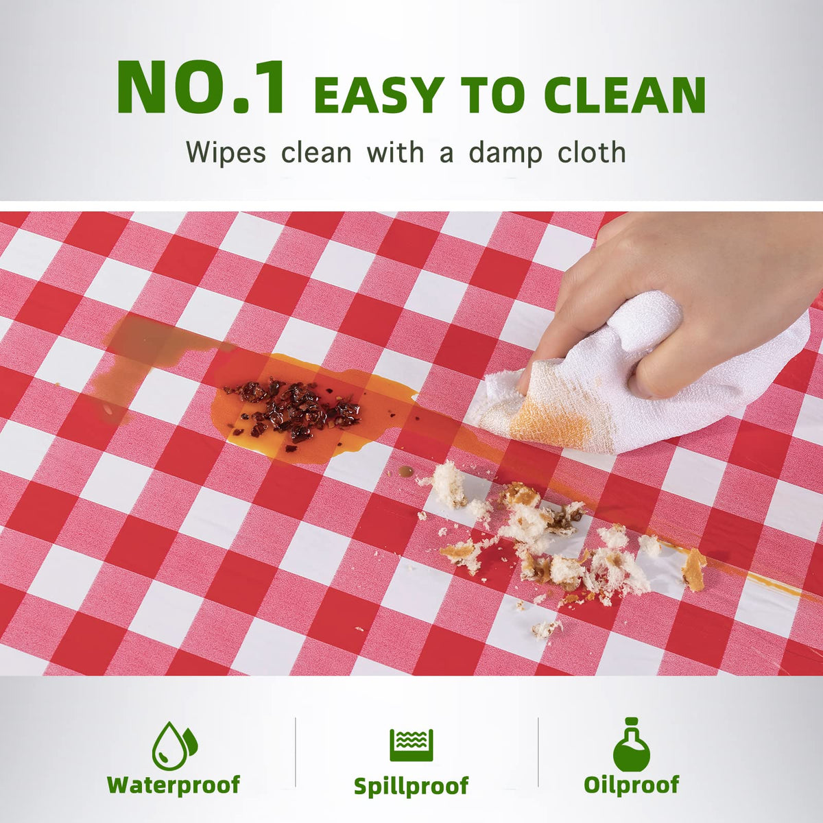 UMINEUX vinyl with flannel backing offers soft feel and durable protection.