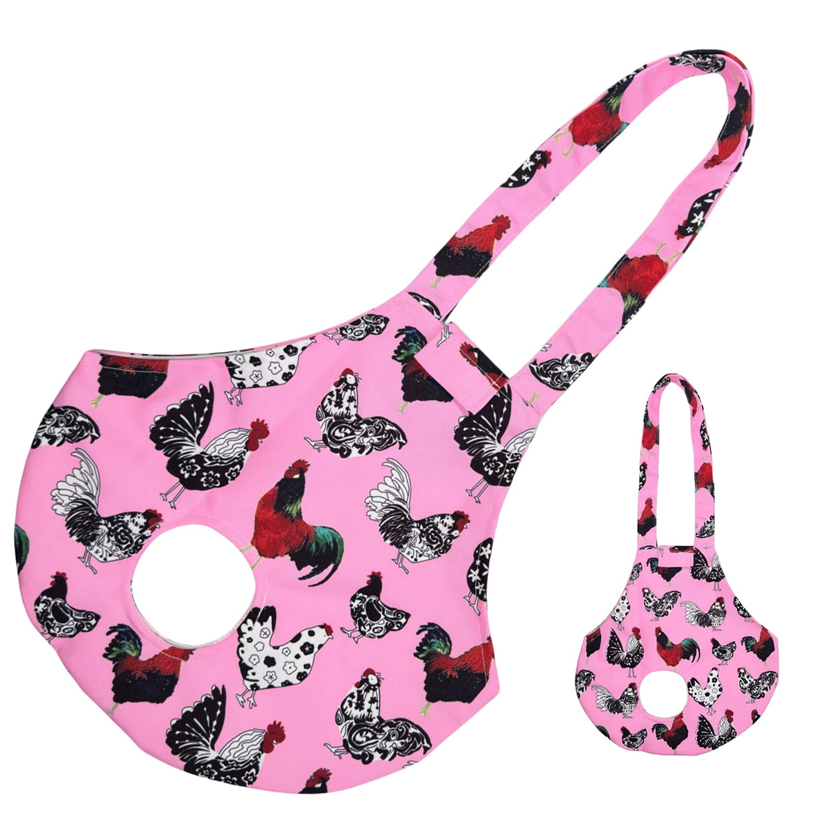 Umisun pink chicken holder bag, front view, safe poultry transport.