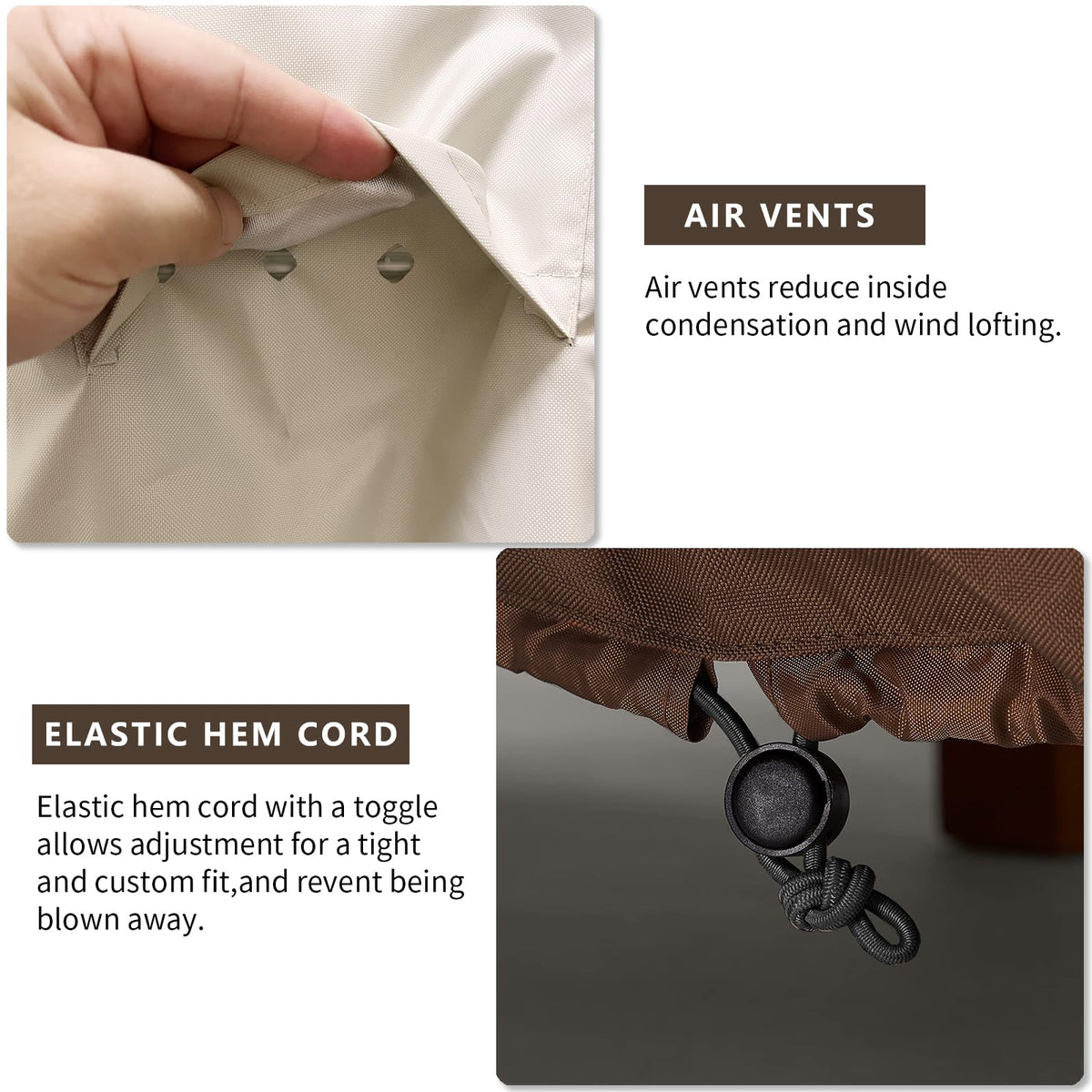 UNARK easy-care cover suitable for storage and backyard use.