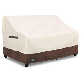 UNARK outdoor loveseat cover front view with waterproof fabric for all-weather protection