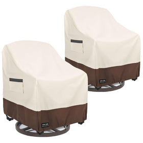UNARK outdoor swivel chair cover waterproof 2-pack protecting patio chairs from rain and dust.