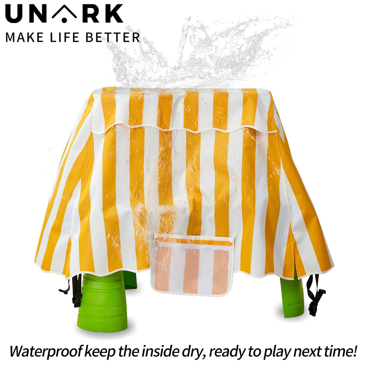 UNARK Water Table Cover breathable pouch air-dries toys after play.