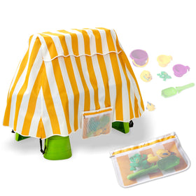 UNARK Water Table Cover front view with stretch-fit edges for fast setup.