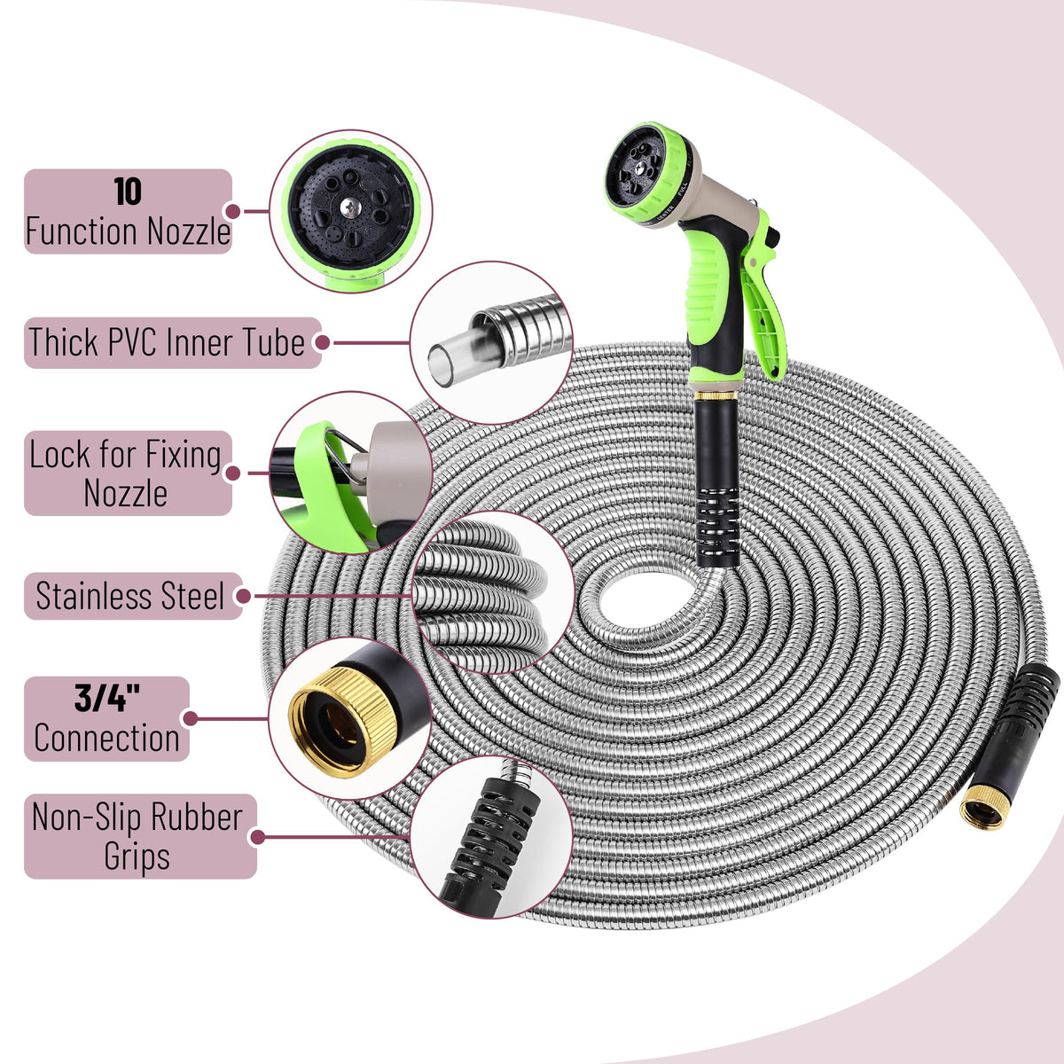 UNCO 10-function spray nozzle for versatile watering tasks.