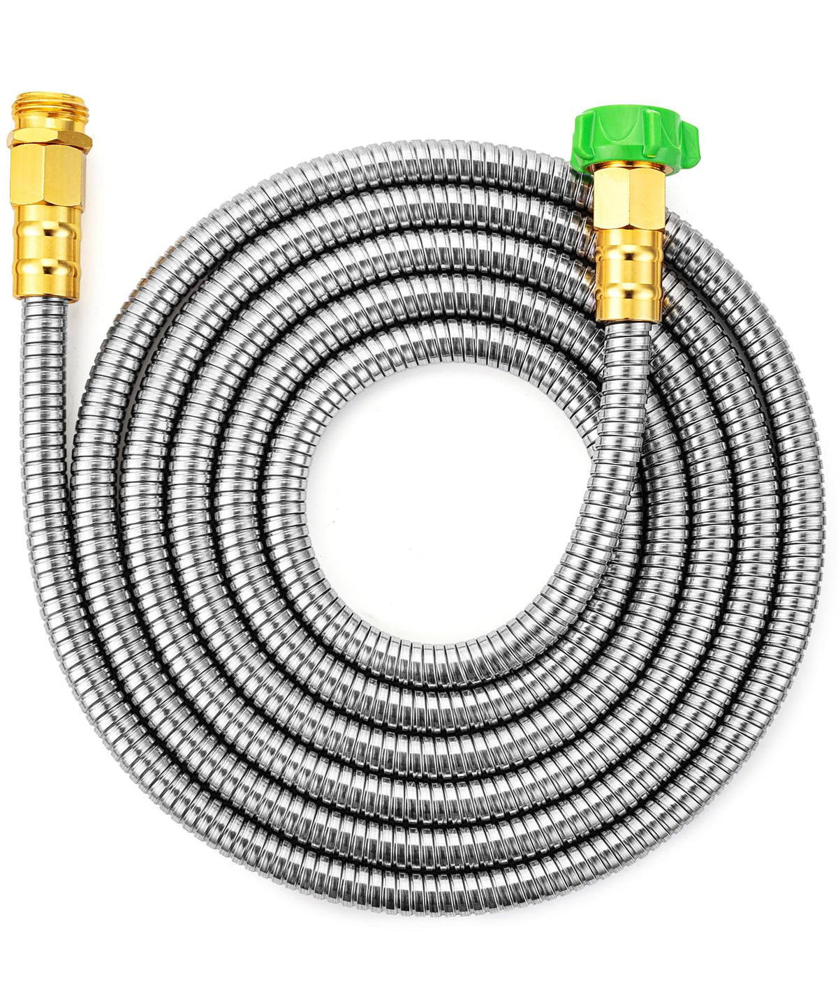 UNCO 15ft no-kink stainless steel garden hose for steady watering