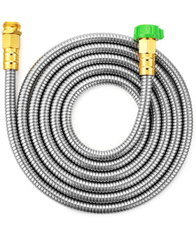 UNCO 15ft no-kink stainless steel garden hose for steady watering