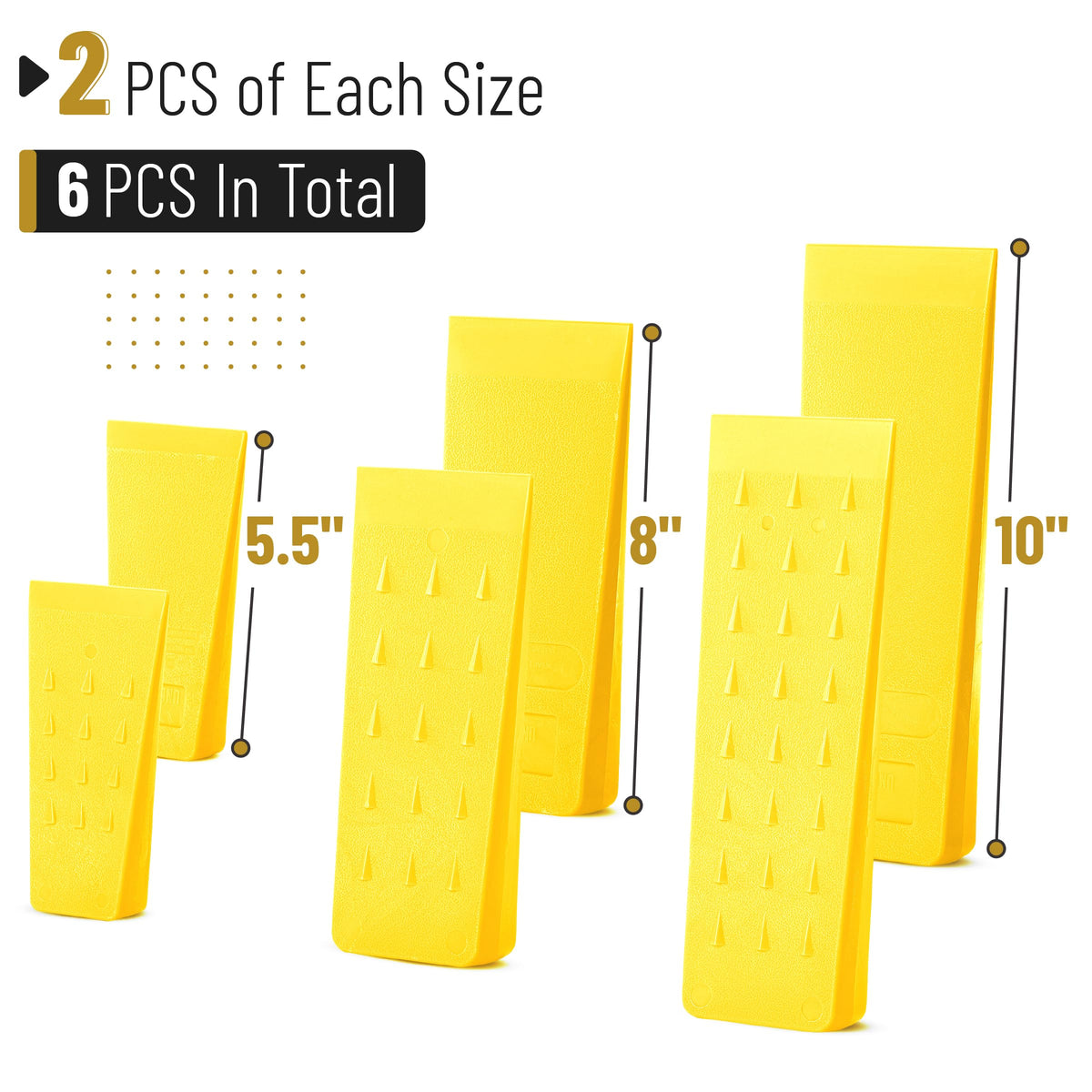 UNCO 5.5-inch wedge showing anti-slip spikes for secure grip.