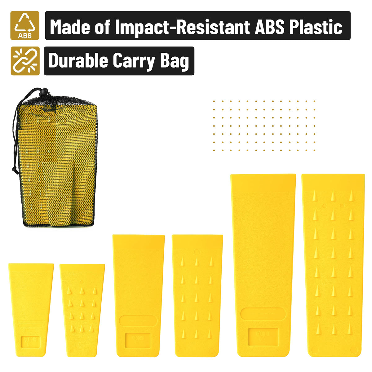 UNCO 8-inch wedge highlights durable ABS construction for repeated use.