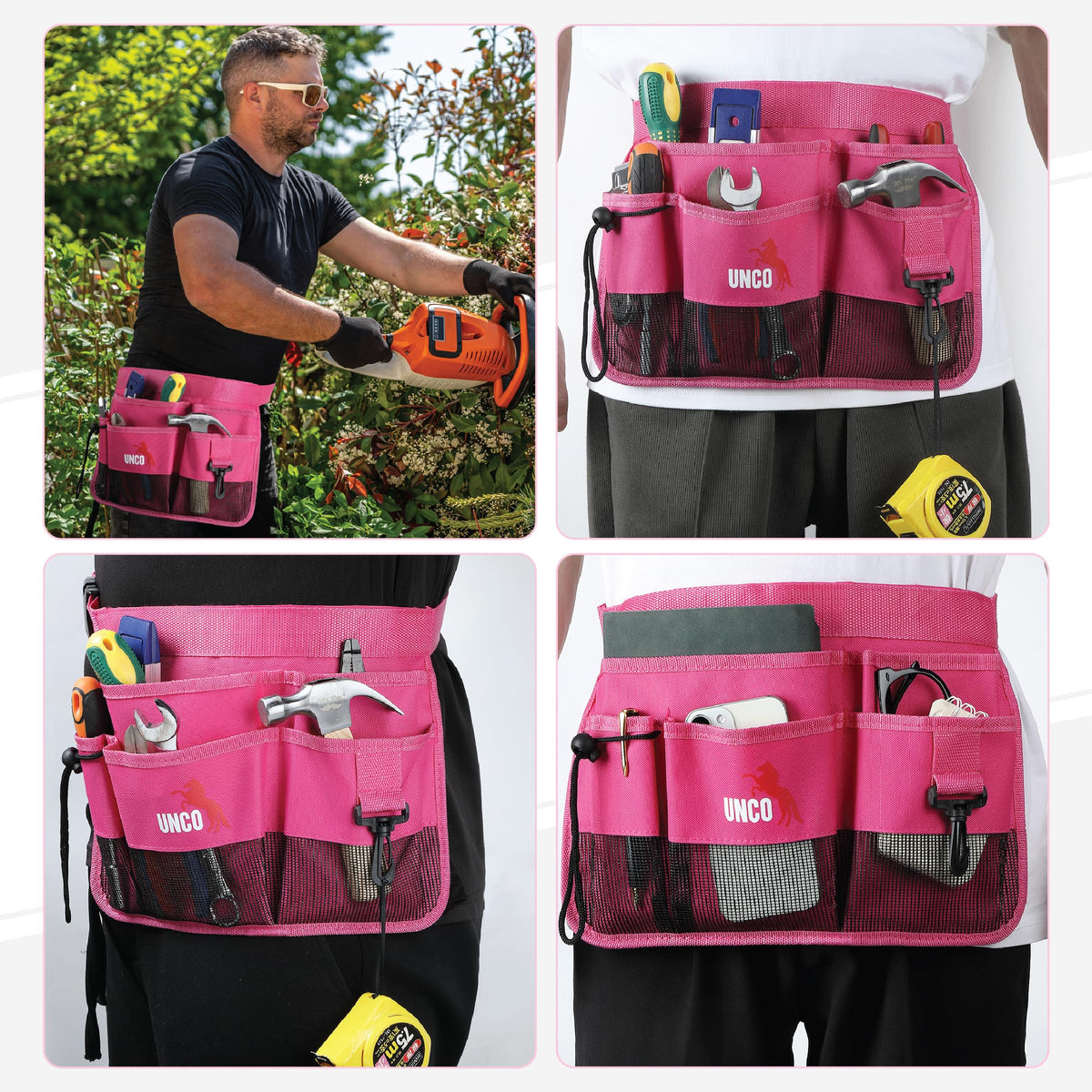 UNCO lightweight design keeps you nimble while organizing tools outdoors